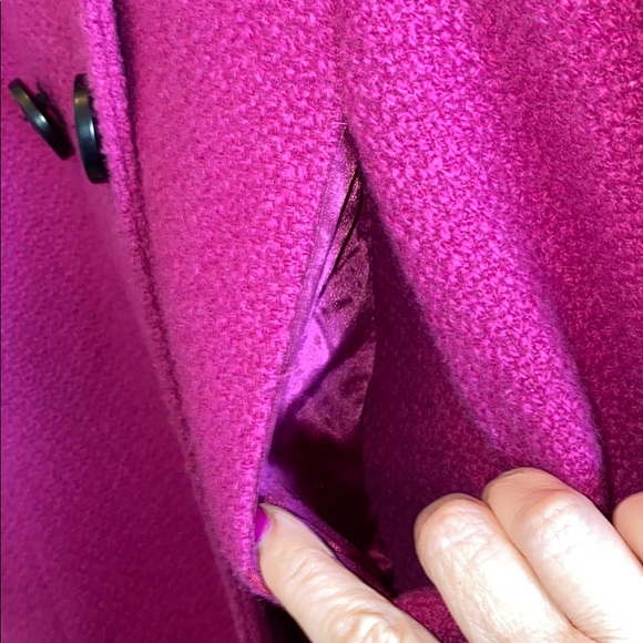 Bagatelle Fuchsia💕Coat Sz14 w/BLK Faux Fur Collar - Picture 5 of 8